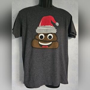 🟡 Mens Graphic Santa Poop Emoji Tee M